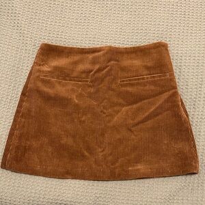 ZARA Camel Brown Corduroy Mini Skirt